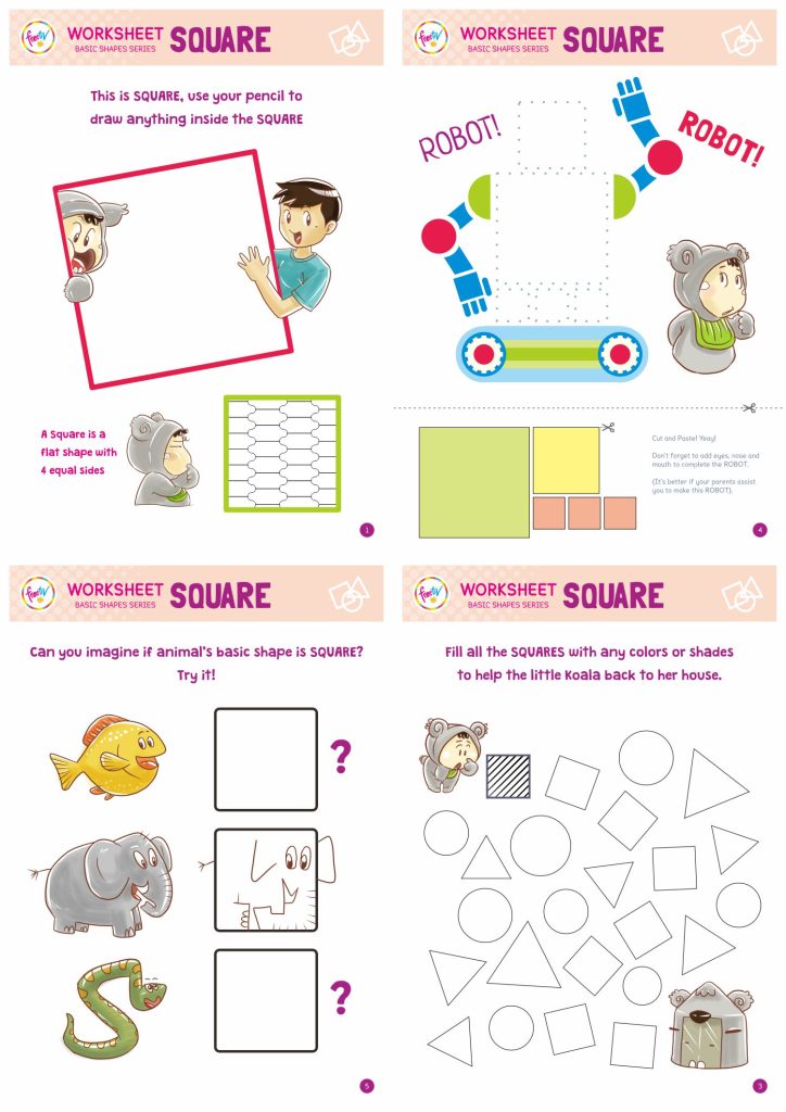 Basic Shapes - SQUARE - free printable by vidiyan